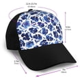 thumbnail image 2 of Naloa Blue Roses Adult adjustable Print Baseball Hat, Patchwork curved brim baseball capfor Men and Women, One Size, 2 of 5