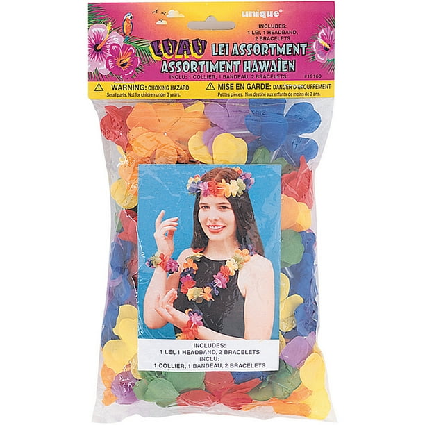 Luau Party Lei Set, 4 Pieces