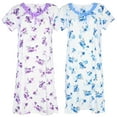 thumbnail image 2 of JEFFRICO Womens 2 Pack Nightgowns Short Sleeve Sleepwear Soft Pajama Dress Nightshirts, 2 of 4