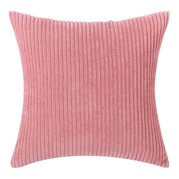 Fundas de cojín decorativas Boho Fall Cojín cuadrado de pana a rayas para sofá, cama o sillón de salón 18 x 18 pulgadas (16 estilos, 45 x 45 cm)