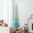 thumbnail image 2 of HOMCOM 7ft Slim Artificial Christmas Tree, Pencil Xmas Tree, Gradient Blue, 2 of 10