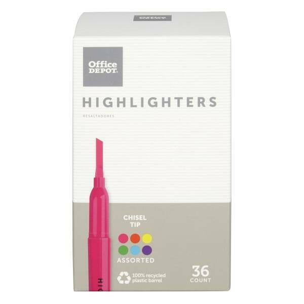 Office Depot Brand PenStyle Highlighters, 36Pack