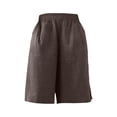 thumbnail image 4 of Endives Womens Cotton Linen Short Five Point Pants Thin High Waist Loose Slimming Breathable Casual Pants Straight Wide Leg Pants Coffee, 4 of 4