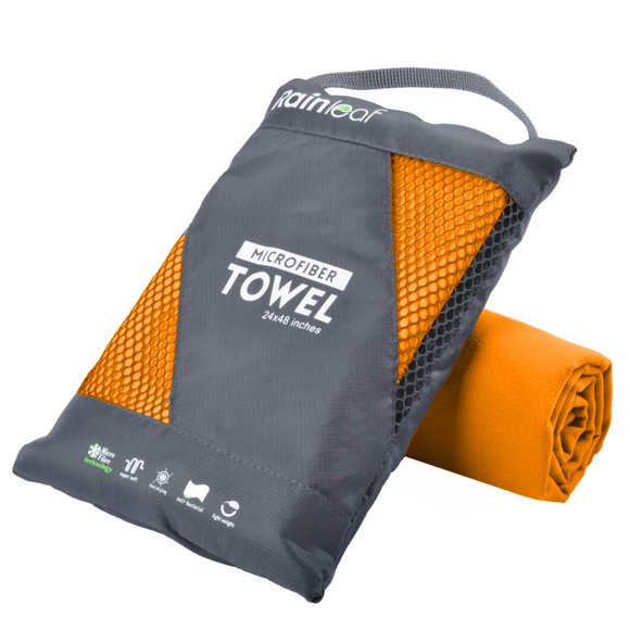 Toalla De Microfibra Rainleaf Naranja 24 X 48 Pulgadas