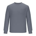 thumbnail image 5 of Dagegui Mens Waffle Sweatshirt Solid Crew Neck Long Sleeve Shirt Casual Loose Fit Pullover Tops with Chest Pocket Dark Gray S, 5 of 5