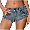 thumbnail image 1 of HBFAGFB Jeans Shorts Womens Fashion Summer Denim Shorts Low Rised Womens Pants Going Out Blue Size L, 1 of 1