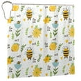 thumbnail image 2 of XMXY Cute Bees Rainbow Stars Clouds Long Shower Curtains, Waterproof Weighted Thick Bathroom Curtain with 12 Iron Hook, 72x72 Inch, 2 of 9