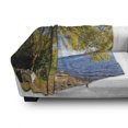 thumbnail image 3 of Nature Soft Flannel Fleece Throw Blanket, Small Boat Under Tree by the Lake North Island New Zealand Picturesque View, Cozy Plush for Indoor and Outdoor Use, 50" x 70", Olive Green Blue, by Ambesonne, 3 of 6