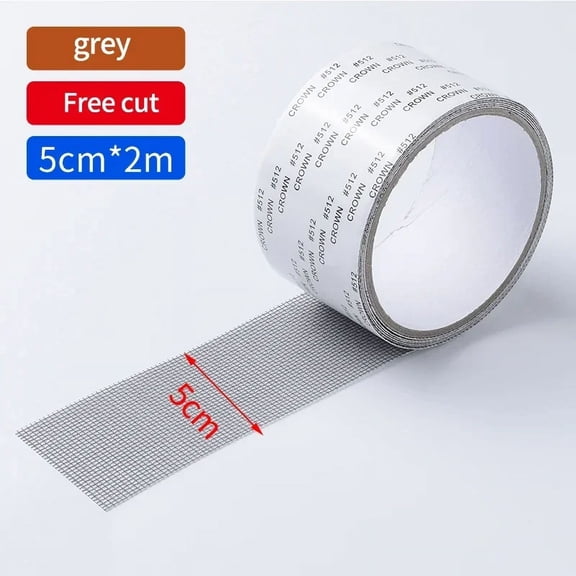 Waterproof Window Screen Repair Tape Door Window Fix Self-adhesive Net Patch Anti-Insect Mosquito Mesh Broken Holes Repair stick-Gray