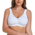 thumbnail image 4 of Women Full Coverage Non Padded Wirefree Plus Size Minimizer Cotton Bra 42D, 4 of 8