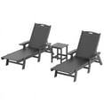 thumbnail image 1 of Bayport Outdoor 3PC HDPE Plastic Reclining Chaise Lounge/Table Set Gray, 1 of 5