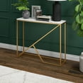 thumbnail image 4 of Evelyn&Zoe Stella 36" Wide Console Table with Faux Marble Top, Blackened Bronze, 4 of 7