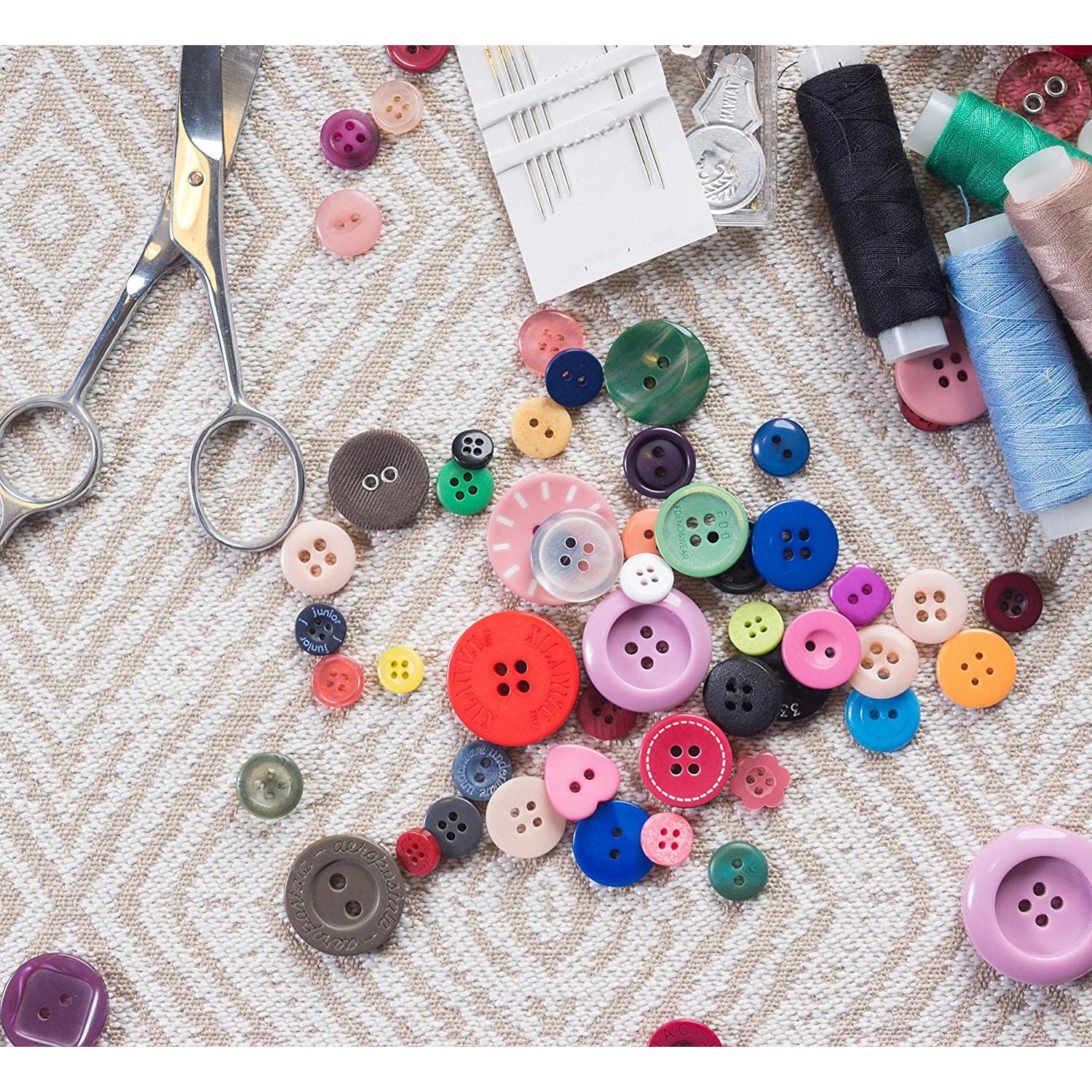 Round Resin Buttons 1000Pack Colorful Bulk Buttons with 2 or 4 Holes for Sewing, Art & Craft