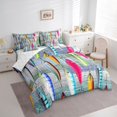 thumbnail image 2 of Manfei Cartoon Pike Fish Twin Bedding, Farmhouse Fishing Lover Bedding Comforter Set, Teal Gray, Reversible, 7-Piece, 2 of 6