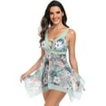 thumbnail image 6 of Baywell Women's One Piece Skirt Swimwear Sexy V Neck Printing Swimsuit Tummy Control Bathing Suit, 6 of 8