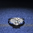 thumbnail image 5 of Anillo de plata S925 Anillo de diamantes Mossan de 3 quilates Anillo de diamantes en forma de corazón para mujer Anillo de bodas con forma de huevo de paloma, 5 of 5