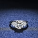 thumbnail image 3 of Anillo de plata S925 Anillo de diamantes Mossan de 3 quilates Anillo de diamantes en forma de corazón para mujer Anillo de bodas con forma de huevo de paloma, 3 of 5