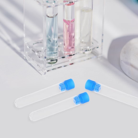 OUNONA 50Pcs Clear Plastic Test Tubes for Liquid Holding Scientific Experiments and Propagation