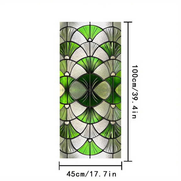 17"*39 Inch European Vintage Stained Glass Window Film,Non-Adhesive Removable Static Cling,UV-Resistant Blackout Window Stickers for Home Kitchen Window Decor