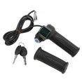 thumbnail image 3 of Twist Throttle Accelerator Grip, 2PCS Electric Bicycle Throttle Grip Gold Ring Lock With Key For 12V To 99V Electric Vehicles, 3 of 8