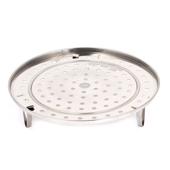 Unique Bargains Kitchen Stainless Steel 3 Legs Steamer Rack Food Steaming Stand Cookware 10"