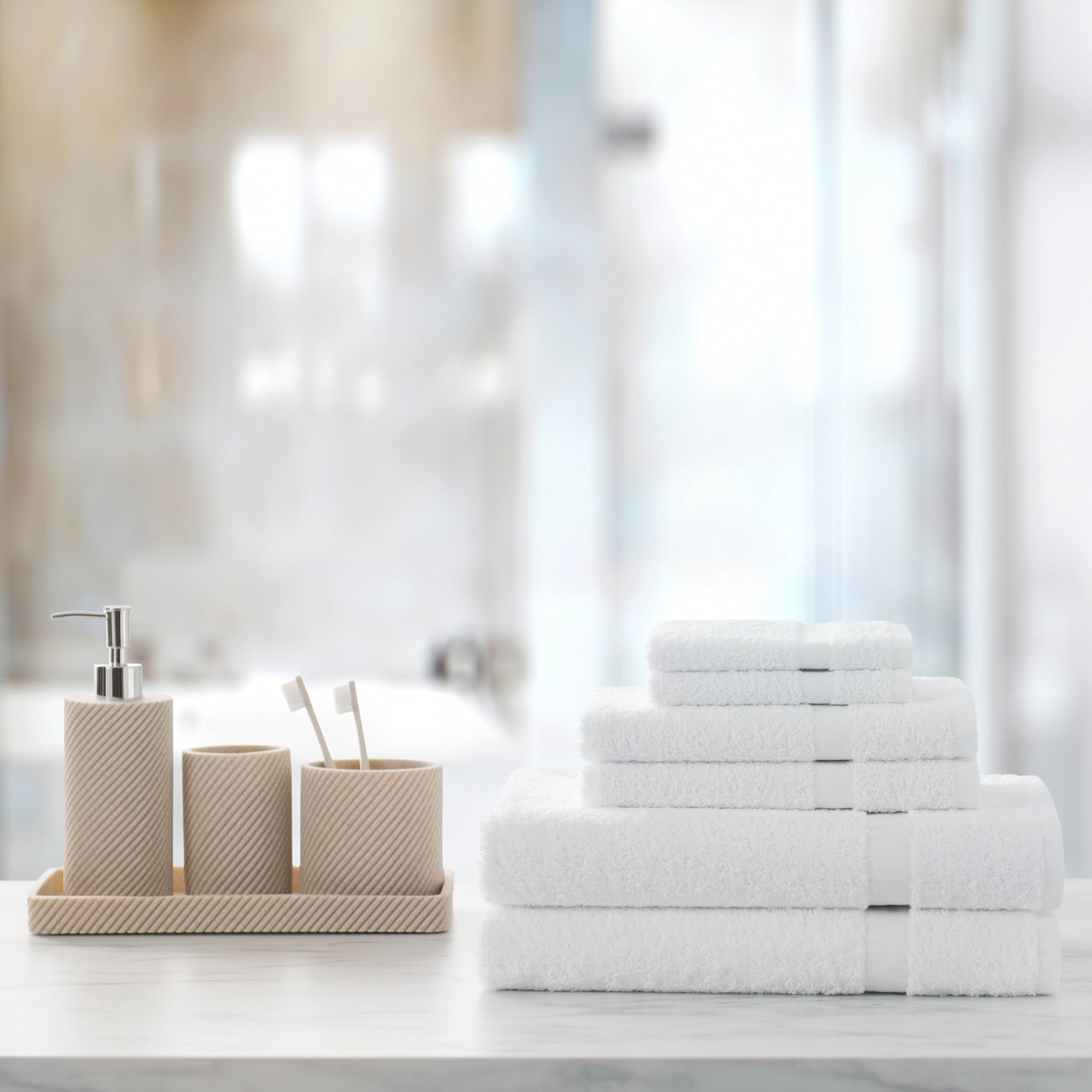 Admiral Hospitality Bath Towels (Case of 60), White, 24x48, Soft Cotton Polyester Blend