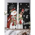 thumbnail image 3 of Semi Sheer Window Curtains 96 Inches Long, Black Christmas Snowman Rod Pocket Voile Silky Chiffon Curtain Treatment Drapes for Kitchen, Living Room, Xmas Botanical Birds Snowflake 52"x96", 2 Panels, 3 of 9