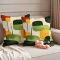 thumbnail image 2 of Green Abstract Outdoor Waterproof Pillow Covers, Geometric Simple Lines Vintage Art Decorative Square Throw Pillowcase Sofa Cushion Sham for Patio/Couch/Chair, 16"x16" 2 Pack, 2 of 8