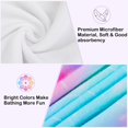 thumbnail image 4 of FacoFaco Pack of 2 Microfiber Hair Towel Rapid Drying Towel Wrap for Wet Hair with Button Women & Girls Long, Curly Hair, Purple/Green Mermaid, 4 of 15