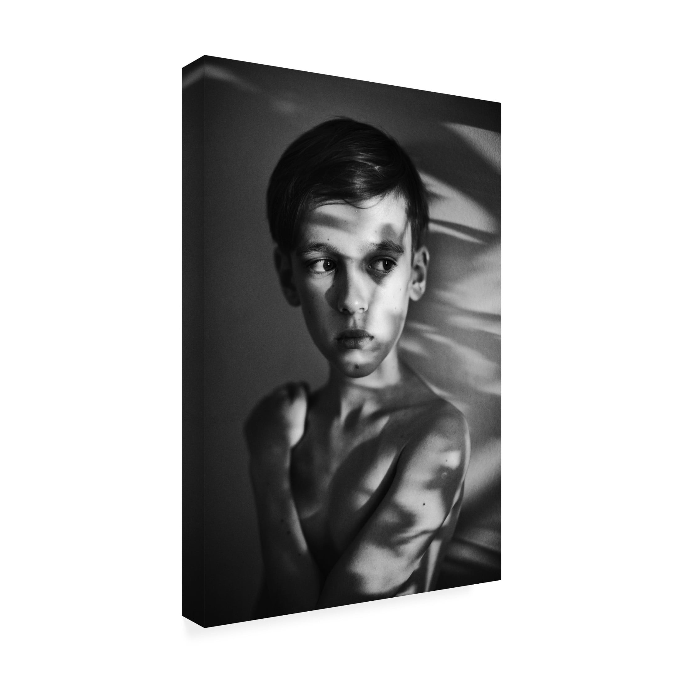 Canvas Wall Art - Monika Strzelecka 'Portrait In Light And Shadows' Wall Art for Living Room, Bedroom, or Office D?cor by Trademark Fine Art - 30 x 47 Inches