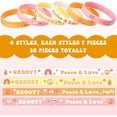 thumbnail image 4 of OOINQQ 24pcs Groovy Retro Hippie Silicone Wristbands Daisy Flower Peace and Love Rubber Bracelets Daisy Party Favors themed Birthday Party Decoration Supplies, 4 of 4