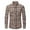 Khaki, variant on Mens Plaid Shirt Slim Fit Pocket Shirt Long Sleeve Button Turn Down Collar Casual Spring Shirt Brick Red XL