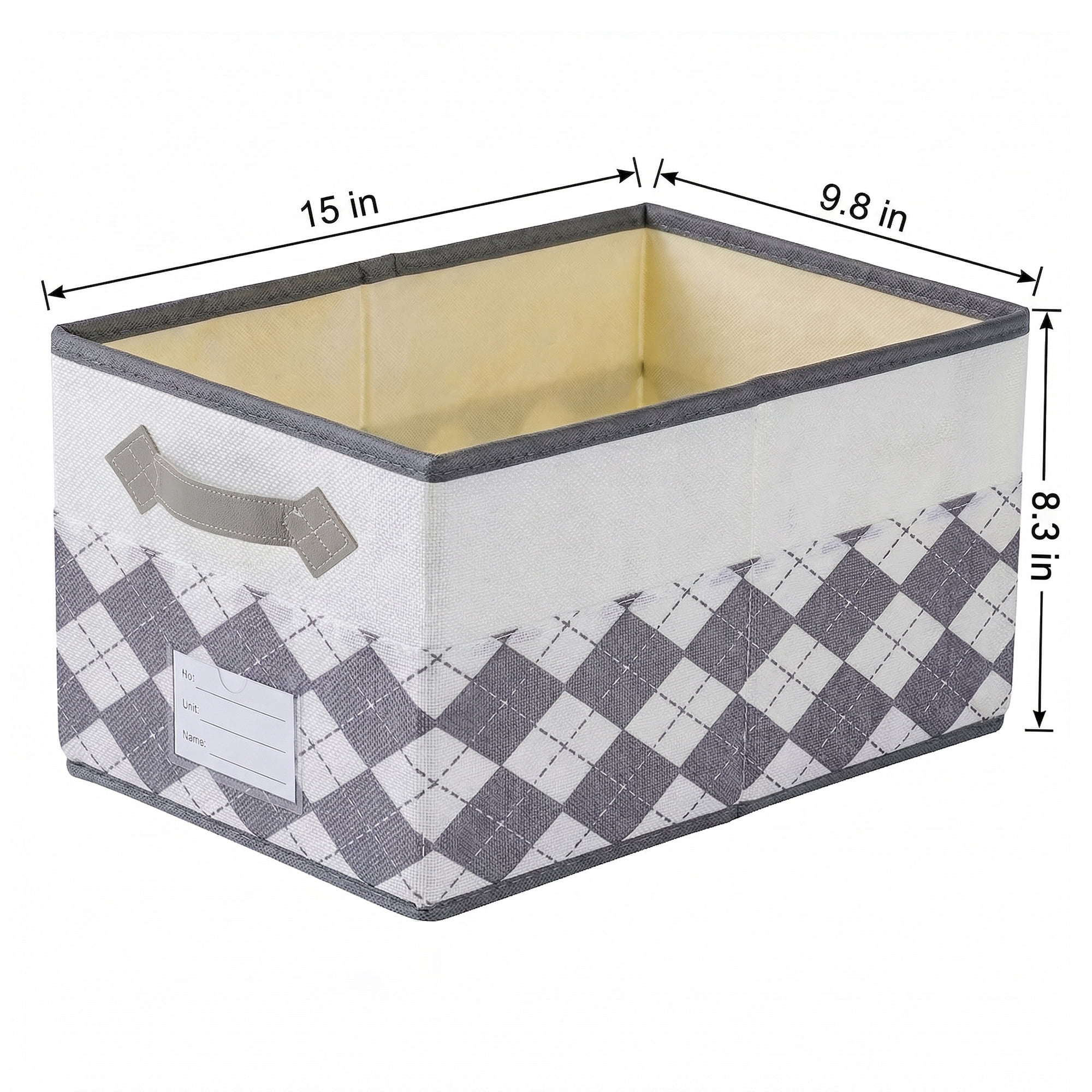 Unique Bargains Storage Basket with Handle for Organizing Light Grey 15"x9.8"x8.3"