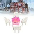 thumbnail image 3 of Dollhouse Dining Table Chairs 1:16 Safe Plastic High Simulation Miniature Table Chairs For DIY Decoration, 3 of 8
