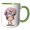 Green/White, variant on 3drose, Adorable Cupcake Girl Illustration, 11oz Two-tone Yellow Mug
