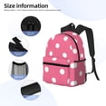thumbnail image 4 of Fotbe Dots On Rose Red Background Lightweight Casual Laptop Backpack for Men and Women, Daily use Waterproof backpack, Backpack for College, 4 of 7
