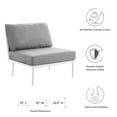 thumbnail image 3 of Lounge Middle Chair, White Grey Gray, Aluminum, Metal, Fabric, Modern Contemporary, Outdoor Patio Balcony Cafe Bistro Garden Furniture Hotel Hospitality, 3 of 8