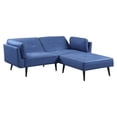 thumbnail image 4 of Bowery Hill Upholstered Adjustable Sofa with Ottoman in Blue Fabric, 4 of 10
