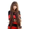 thumbnail image 2 of Femmes 80cm Mode Longue Bouclés Style Cosplay Perruque de Cheveux Pleins avec une Frange Soignée, 2 of 6
