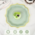 thumbnail image 3 of NOGIS 30 Pcs Scalloped Plates, 8.5 Inch Green Dessert Paper Plates Cake Plates Disposable Scalloped Paper Plates with Gold Foil Edge Light Green Plates for Tea Party Baby Shower Birthday, 3 of 7