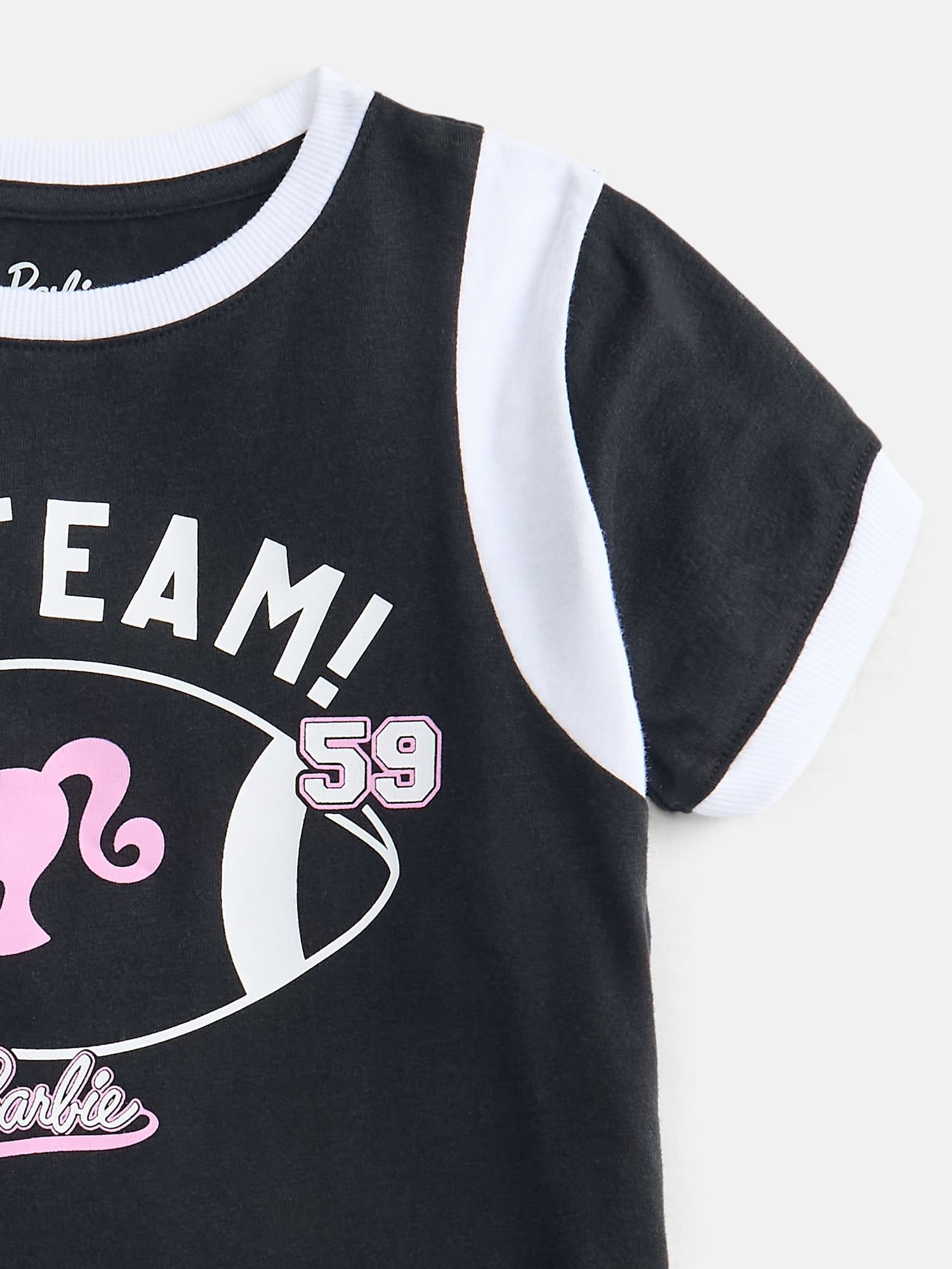 Barbie Girls Graphic Game Day Tee with. Short Sleeves, Sizes 4-16