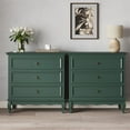 thumbnail image 6 of Green 3 Drawer Dresser, Modern Wood Chest, Silent Slide Organizer for Bedroom, Living Room, 6 of 6