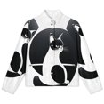 thumbnail image 4 of Jackets for Women Winter Coat Jackets Flannel Stand Collar Jacket(Yin Yang Cat Art Print,Size:S-4XL), 4 of 7