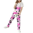 thumbnail image 2 of MKOSPLRT Floral Jumpsuits for Girl Adjustable Spaghetti Strap Romper Long Pants Sleeveless V Neck Harem Jumpers with Pocket 5-14 Years, 2 of 3