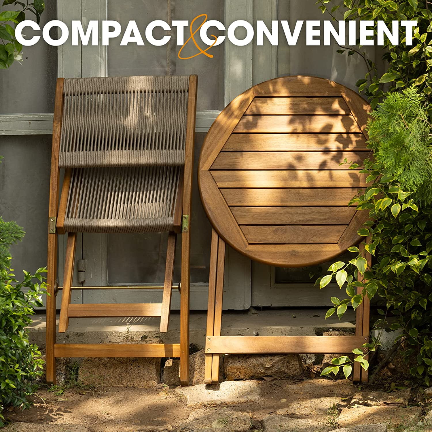 ZXNYH Heavy Duty 400lbs Capacity Patio Bistro Set 3 Piece