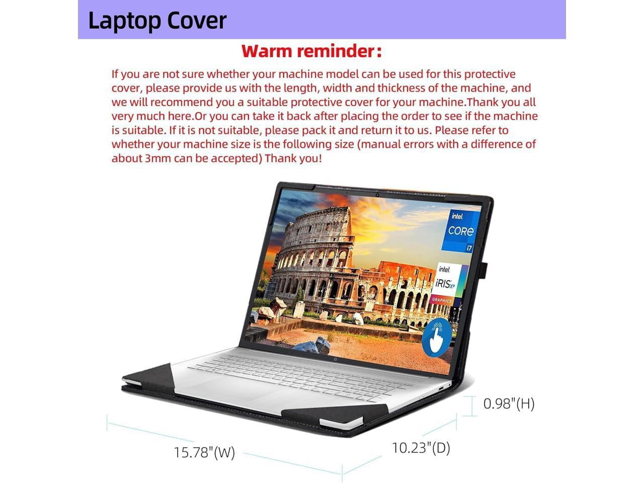 Laptop Cover Case for 17.3 inch HP Laptop 17s-cu 17-cn 17t-cn 17-cp 17z-cp / HP 470 G8 G9 G10 / HP ENVY Laptop 17-cr 17t-cr 17-ch 17-cg 17t-cw with Pen Holder and Heat Dissipation Hole