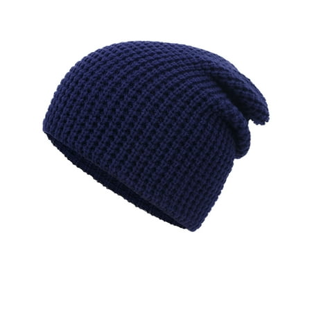 Winter Thick Knit Slouchy Fit Outdoors Mens Ski Beanie Hat,
