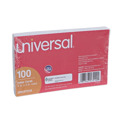 Ruled Index Cards, 3 X 5, White, 100/pack | Bundle of 10 Packs
