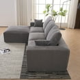 thumbnail image 5 of Miekor Furniture Boneless Sectional Cloud Couch Sofa for Living Room, 113" U-Shaped Modular Modern Lounge Sleeper Grey Couches with Chaise, No Assemble, Cordury Compression Upholstered Sofas MK4185, 5 of 12