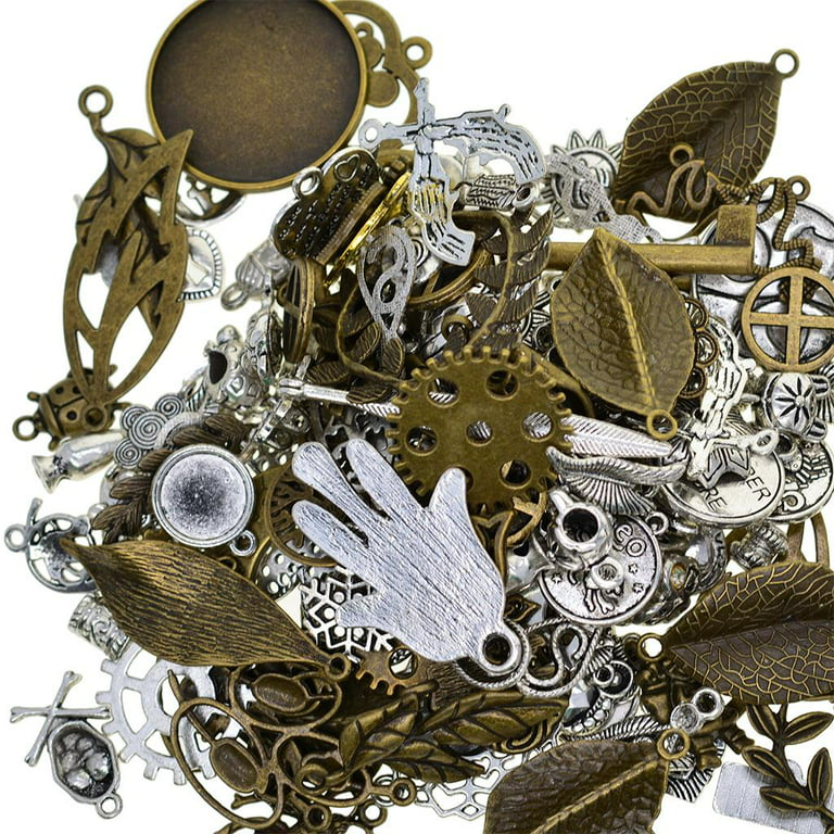 100 Grams Assorted Wheel Gear Punk Steampunk Charm Pendant Connector for  Necklace Bracelet Anklet DIY Jewelry Making Accessories 